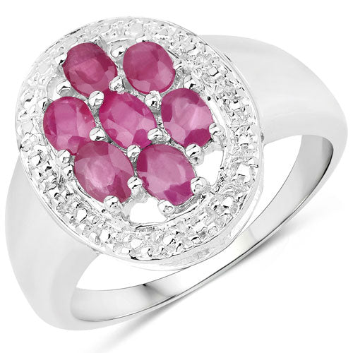 Bids.com 1.54 Carat Genuine Ruby .925 Sterling Silver Ring Rings