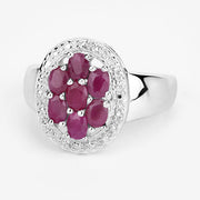 Bids.com 1.54 Carat Genuine Ruby .925 Sterling Silver Ring Rings