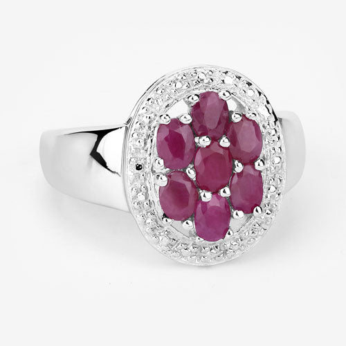 Bids.com 1.54 Carat Genuine Ruby .925 Sterling Silver Ring Rings