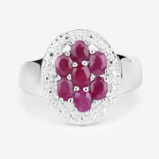 Bids.com 1.54 Carat Genuine Ruby .925 Sterling Silver Ring Rings