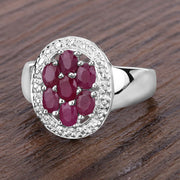 Bids.com 1.54 Carat Genuine Ruby .925 Sterling Silver Ring Rings