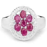 Bids.com 1.54 Carat Genuine Ruby .925 Sterling Silver Ring Rings
