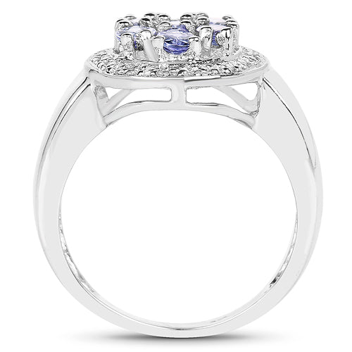 Bids.com 1.19 Carat Genuine Tanzanite .925 Sterling Silver Ring Rings