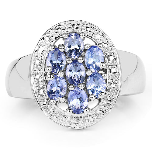 Bids.com 1.19 Carat Genuine Tanzanite .925 Sterling Silver Ring Rings