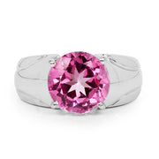 Bids.com 4.55 Carat Genuine Pink Topaz .925 Sterling Silver Ring Rings