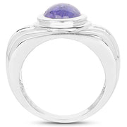 Bids.com 3.55 Carat Genuine Tanzanite .925 Sterling Silver Ring Rings