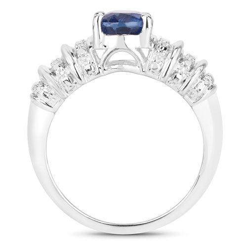 Bids.com 1.40 Carat Genuine Kyanite .925 Sterling Silver Ring Rings