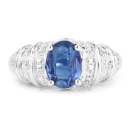 Bids.com 1.40 Carat Genuine Kyanite .925 Sterling Silver Ring Rings