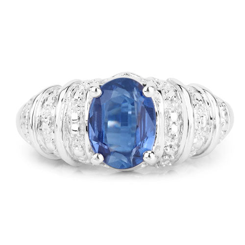 Bids.com 1.40 Carat Genuine Kyanite .925 Sterling Silver Ring Rings