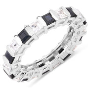 Bids.com 3.60 Carat Genuine Blue Sapphire and White Topaz .925 Sterling Silver Ring Rings