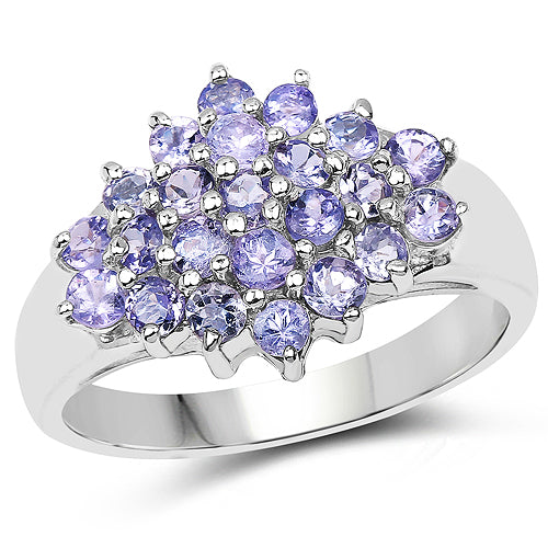 Bids.com 1.61 Carat Genuine Tanzanite .925 Sterling Silver Ring Rings