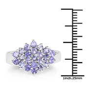 Bids.com 1.61 Carat Genuine Tanzanite .925 Sterling Silver Ring Rings