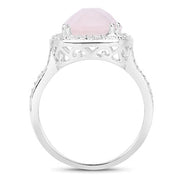 Bids.com 5.80 Carat Genuine Rose Quartz .925 Sterling Silver Ring Rings