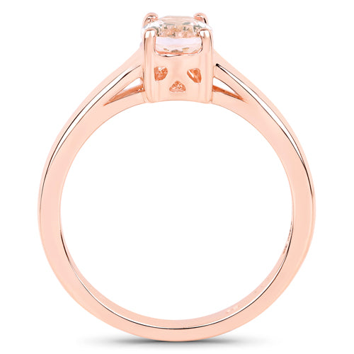 Bids.com 0.70 Carat Genuine Morganite .925 Sterling Silver Ring Rings
