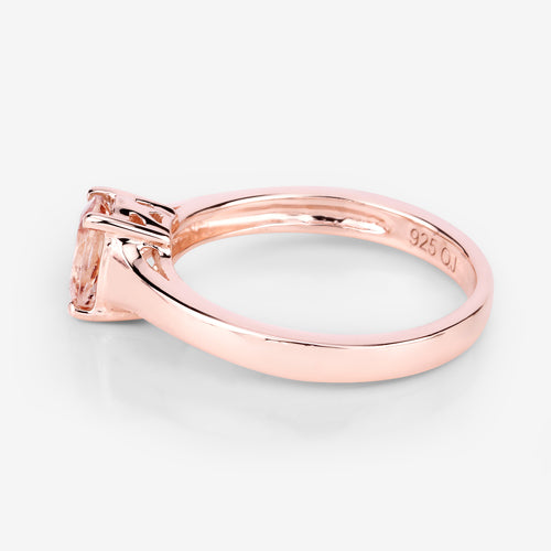 Bids.com 0.70 Carat Genuine Morganite .925 Sterling Silver Ring Rings