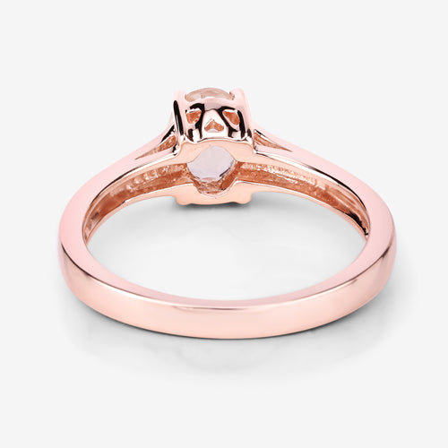 Bids.com 0.70 Carat Genuine Morganite .925 Sterling Silver Ring Rings