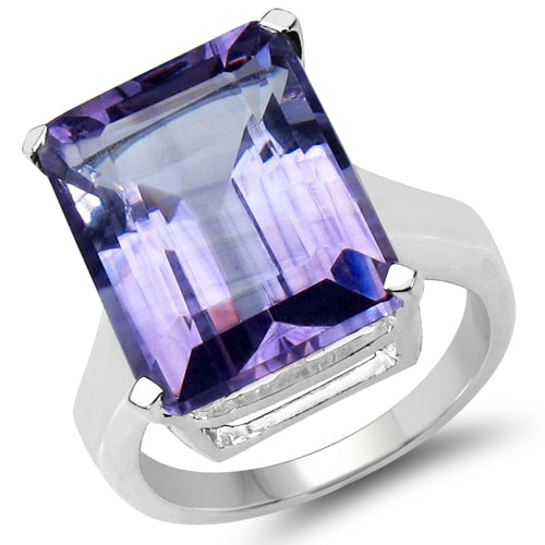 Bids.com 11.47 Carat Genuine Amethyst .925 Sterling Silver Ring Rings
