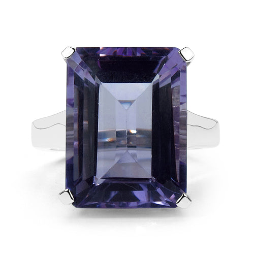 Bids.com 11.47 Carat Genuine Amethyst .925 Sterling Silver Ring Rings