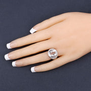 Bids.com 5.38 Carat Genuine Crystal Quartz and White Diamond .925 Sterling Silver Ring Rings