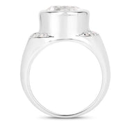 Bids.com 5.38 Carat Genuine Crystal Quartz and White Diamond .925 Sterling Silver Ring Rings