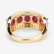 Bids.com 1.74 Carat Genuine Ruby and White Diamond .925 Sterling Silver Ring Rings