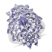 Bids.com 5.27 Carat Genuine Tanzanite .925 Sterling Silver Ring Rings