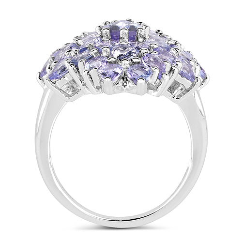 Bids.com 5.27 Carat Genuine Tanzanite .925 Sterling Silver Ring Rings