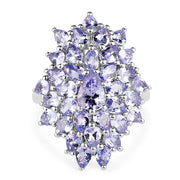 Bids.com 5.27 Carat Genuine Tanzanite .925 Sterling Silver Ring Rings
