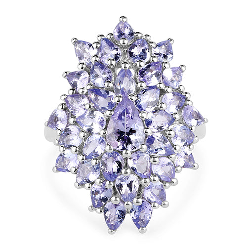 Bids.com 5.27 Carat Genuine Tanzanite .925 Sterling Silver Ring Rings
