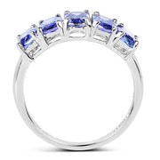 Bids.com 2.65 Carat Genuine Tanzanite .925 Sterling Silver Ring Rings