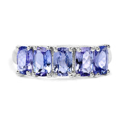 Bids.com 2.65 Carat Genuine Tanzanite .925 Sterling Silver Ring Rings