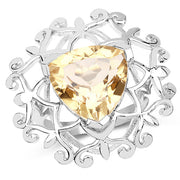Bids.com 5.71 Carat Genuine Citrine .925 Sterling Silver Ring Rings