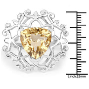 Bids.com 5.71 Carat Genuine Citrine .925 Sterling Silver Ring Rings