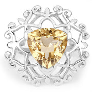 Bids.com 5.71 Carat Genuine Citrine .925 Sterling Silver Ring Rings