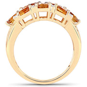 Bids.com 14K Yellow Gold Plated 2.48 Carat Genuine Citrine & White Topaz .925 Sterling Silver Ring Rings