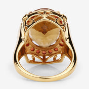 Bids.com 9.38 Carat Genuine Citrine and Orange Sapphire .925 Sterling Silver Ring Rings