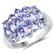 Bids.com 3.08 Carat Genuine Tanzanite .925 Sterling Silver Ring Rings