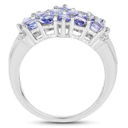 Bids.com 3.08 Carat Genuine Tanzanite .925 Sterling Silver Ring Rings