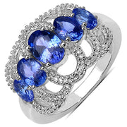 Bids.com 2.13 Carat Genuine Tanzanite .925 Sterling Silver Ring Rings