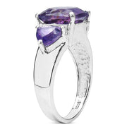 Bids.com 4.10 Carat Genuine Amethyst .925 Sterling Silver Ring Rings