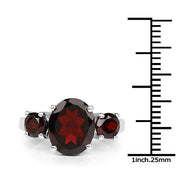 Bids.com 5.01 Carat Genuine Garnet .925 Sterling Silver Ring Rings