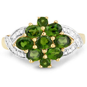Bids.com 1.26 Carat Genuine Chrome Diopside .925 Sterling Silver Ring Rings