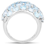 Bids.com 5.51 Carat Genuine Blue Topaz .925 Sterling Silver Ring Rings