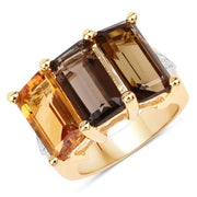 Bids.com 8.17 Carat Genuine Multi Stones .925 Sterling Silver Ring Rings