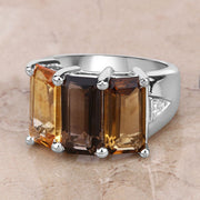 Bids.com 8.17 Carat Genuine Multi Stones .925 Sterling Silver Ring Rings