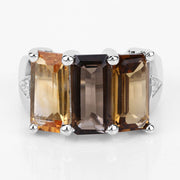 Bids.com 8.17 Carat Genuine Multi Stones .925 Sterling Silver Ring Rings