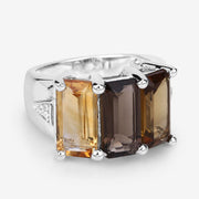 Bids.com 8.17 Carat Genuine Multi Stones .925 Sterling Silver Ring Rings