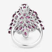 Bids.com 7.52 Carat Genuine Rhodolite .925 Sterling Silver Ring Rings