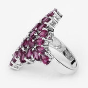 Bids.com 7.52 Carat Genuine Rhodolite .925 Sterling Silver Ring Rings