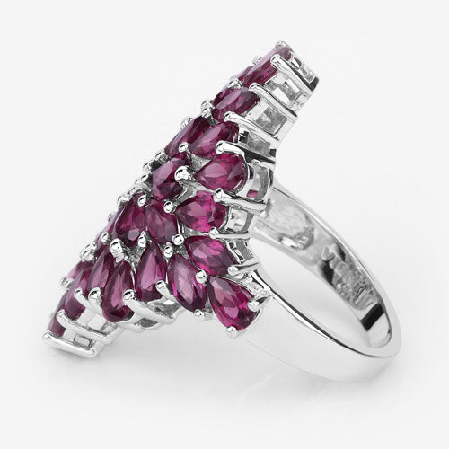 Bids.com 7.52 Carat Genuine Rhodolite .925 Sterling Silver Ring Rings